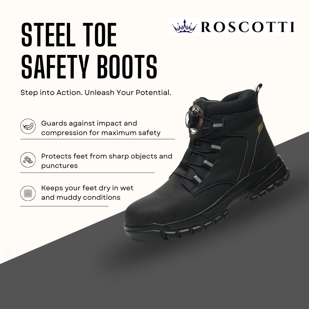 Waterproof Steel Toe Safety Boots – Anti-Smash & Stab-Resistant