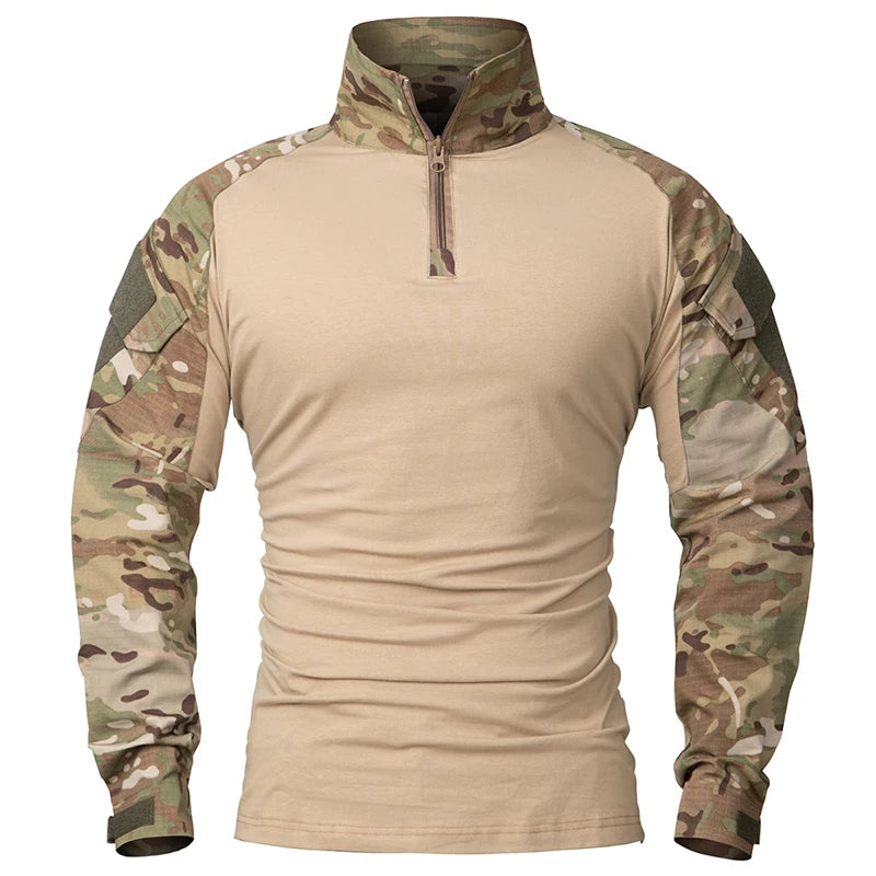 Men's Long Sleeve Combat Shirt with Zippers