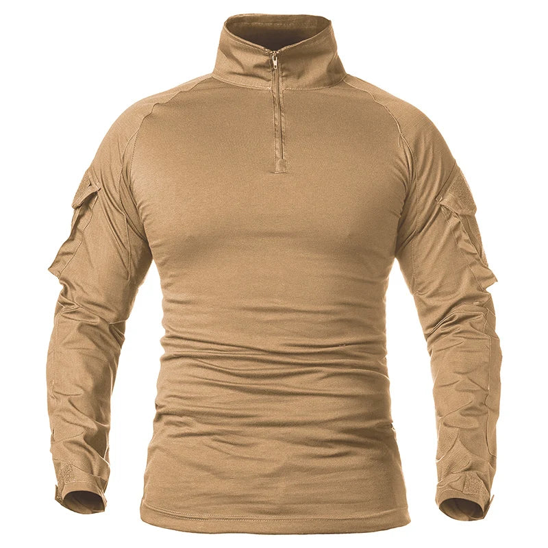 Men's Long Sleeve Combat Shirt with Zippers