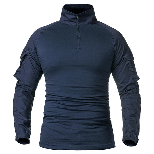 Men's Long Sleeve Combat Shirt with Zippers