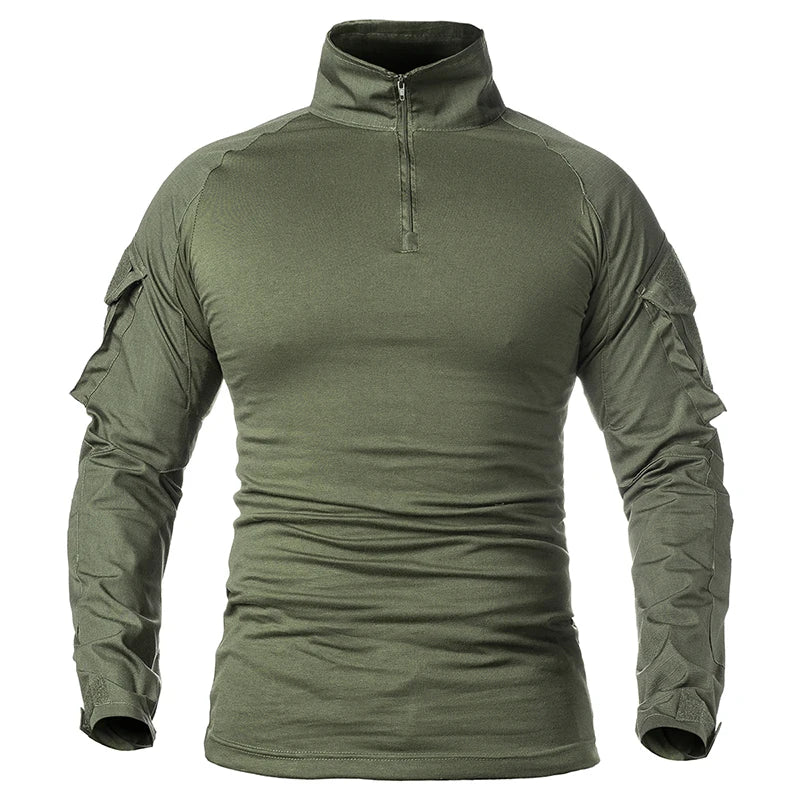 Men's Long Sleeve Combat Shirt with Zippers